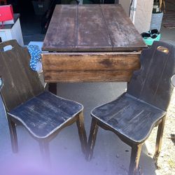Wooden Dining Room Table With 4 Chairs