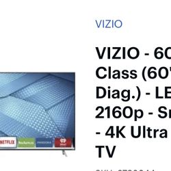 Vizio 60” 4K Smart TV