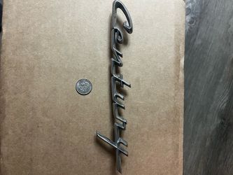 Vintage Pontiac Chrome Script Emblem – Original GM Style – $45