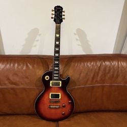 Vintage Electric Epiphone Guitar Les Paul Tobacco Sunburst Perimeter… Made In Korea…$495