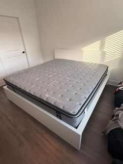 King size bed frame + mattress