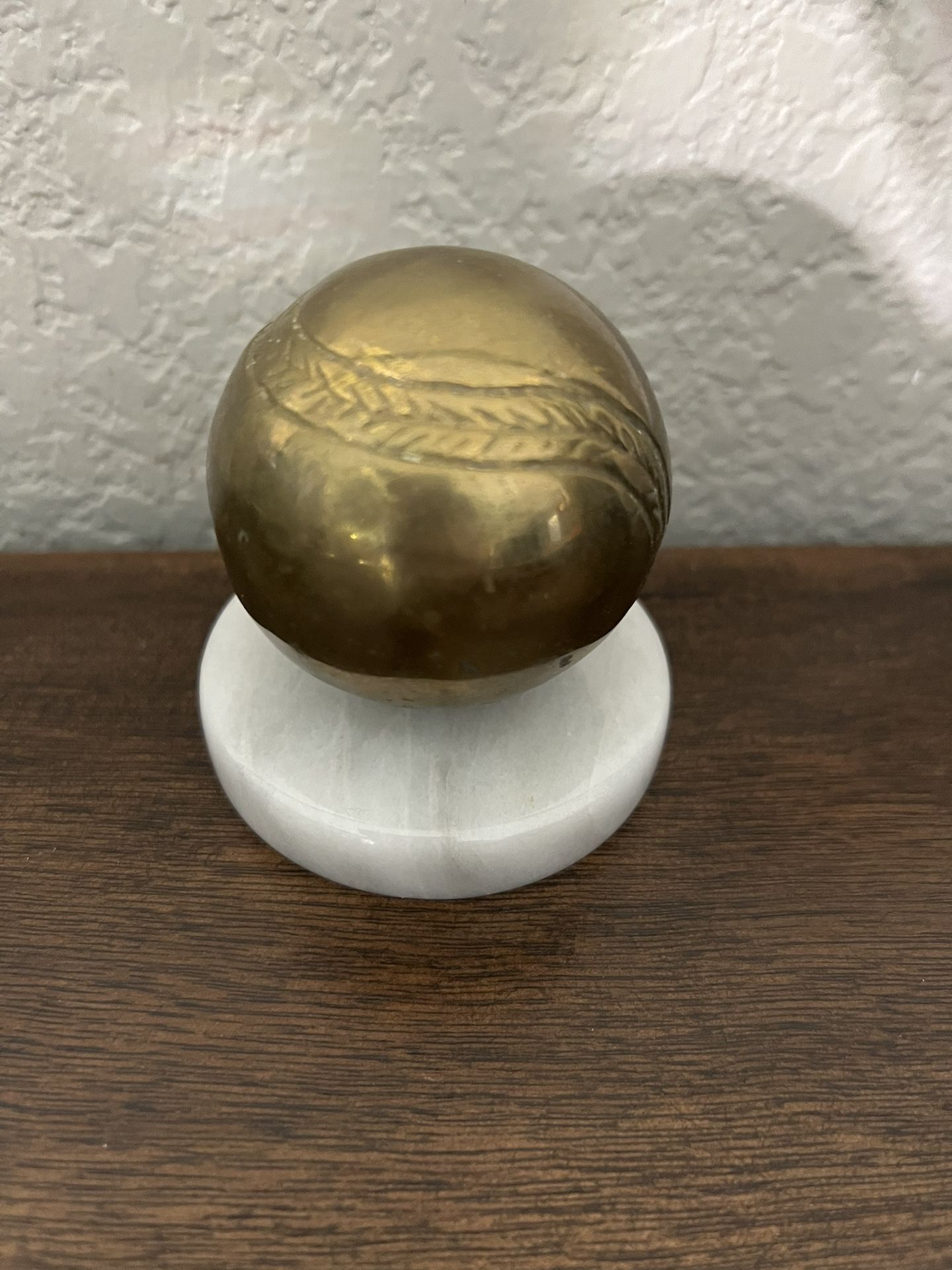 Vintage Brass Baseball Paperweight 