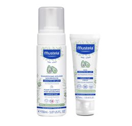 Mustela Cradle Cap Fragrance-Free Baby Shampoo & Cream for Baby & Newborn - 2 Items Se