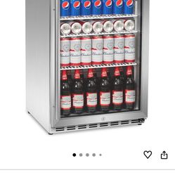 Beverage Refrigerator, 24 inch Beverage Refrigerator Cooler, Built-in or Free Standing 160 Cans Under Counter Beverage Beer Fridge for Outdoor, Kitche