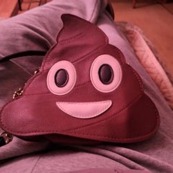 Poo Emoji Crossbody Bag with Gold Chain