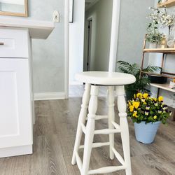 Wood Swivel Counter Height Stool, Cream finish, H25/Seat W13 $30