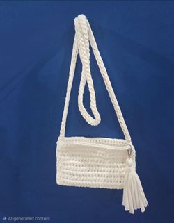 Handmade Crocheted Crossbody Bag/Purse 8"×5" - no zipper closure