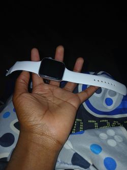 Apple Watch with White Sport Band