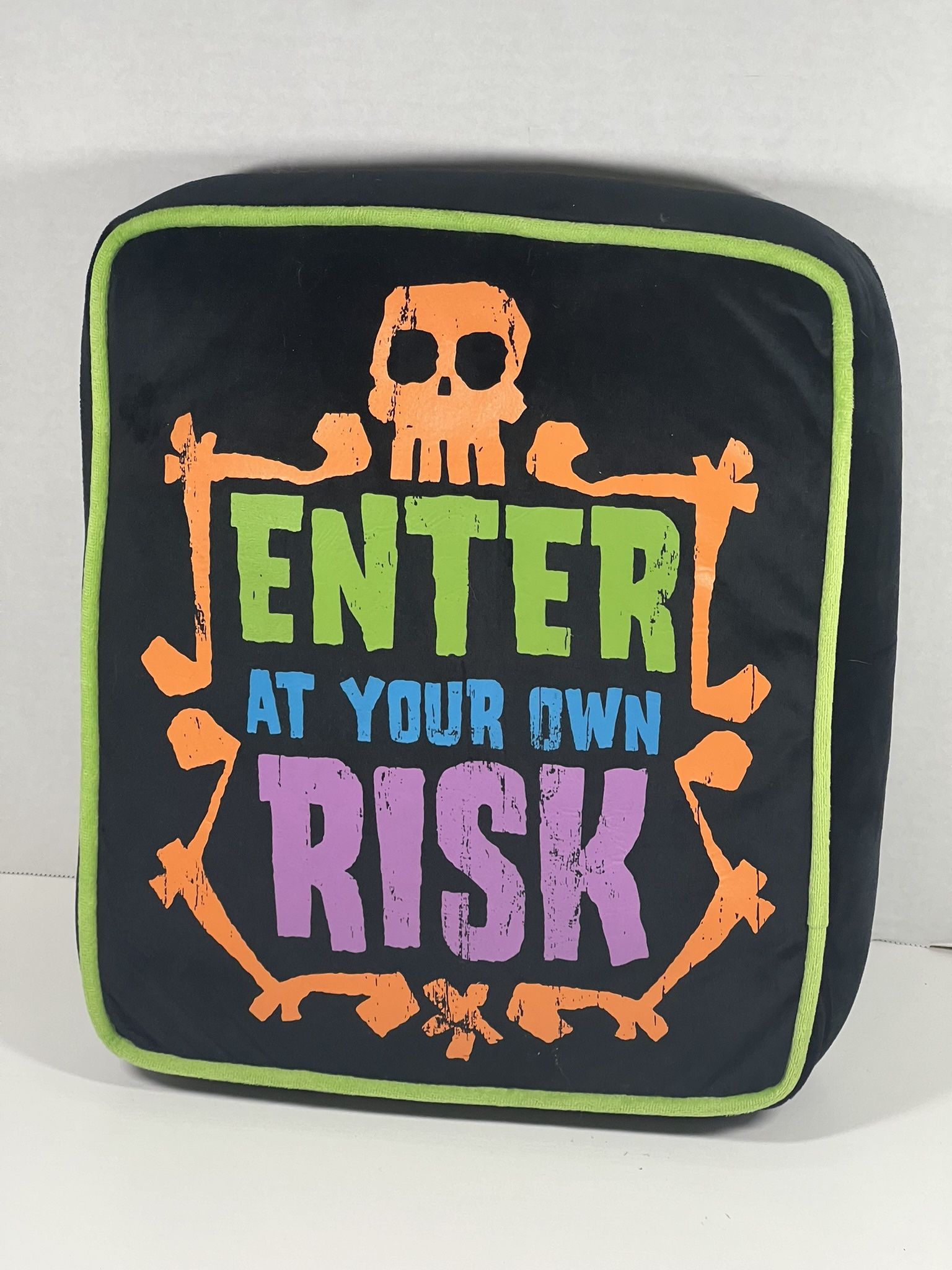 Halloween ENTER AT YOUR OWN RISK Decorative Throw Pillow