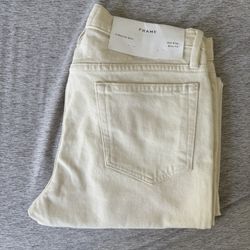 Frame White Cream Jeans 33 NWT Slim