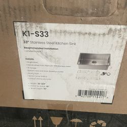 Brand New Unopened 33” Undermount Sink