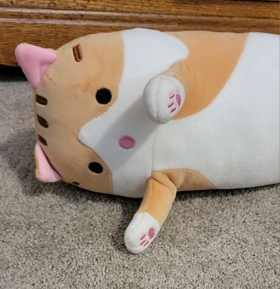 Super Cute Long Cat Plushie, Pillow Or Just To Relax With; Like New, Rarely Used.  Zipper On Neck.