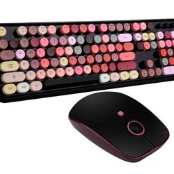 Keyboard and Mouse Sets, Wireless, Reliable 2.4 GHz Connectivity for PC,Laptop,Smart TV and More (Black Colorful)