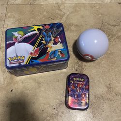 Empty Pokémon Tins And Lunchbox