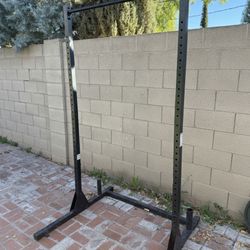 Squat Rack w/ Pull-Up Bar, Barbell & Weight Storage 