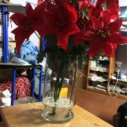 Vase Glasses With Red Flower