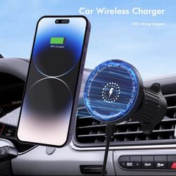 Magnetic Phone Holder And Charger for Cars, Featuring 15W Rapid Wireless Charging, a Vent Mount Design, And a 360° Adjustable Strong Magnet