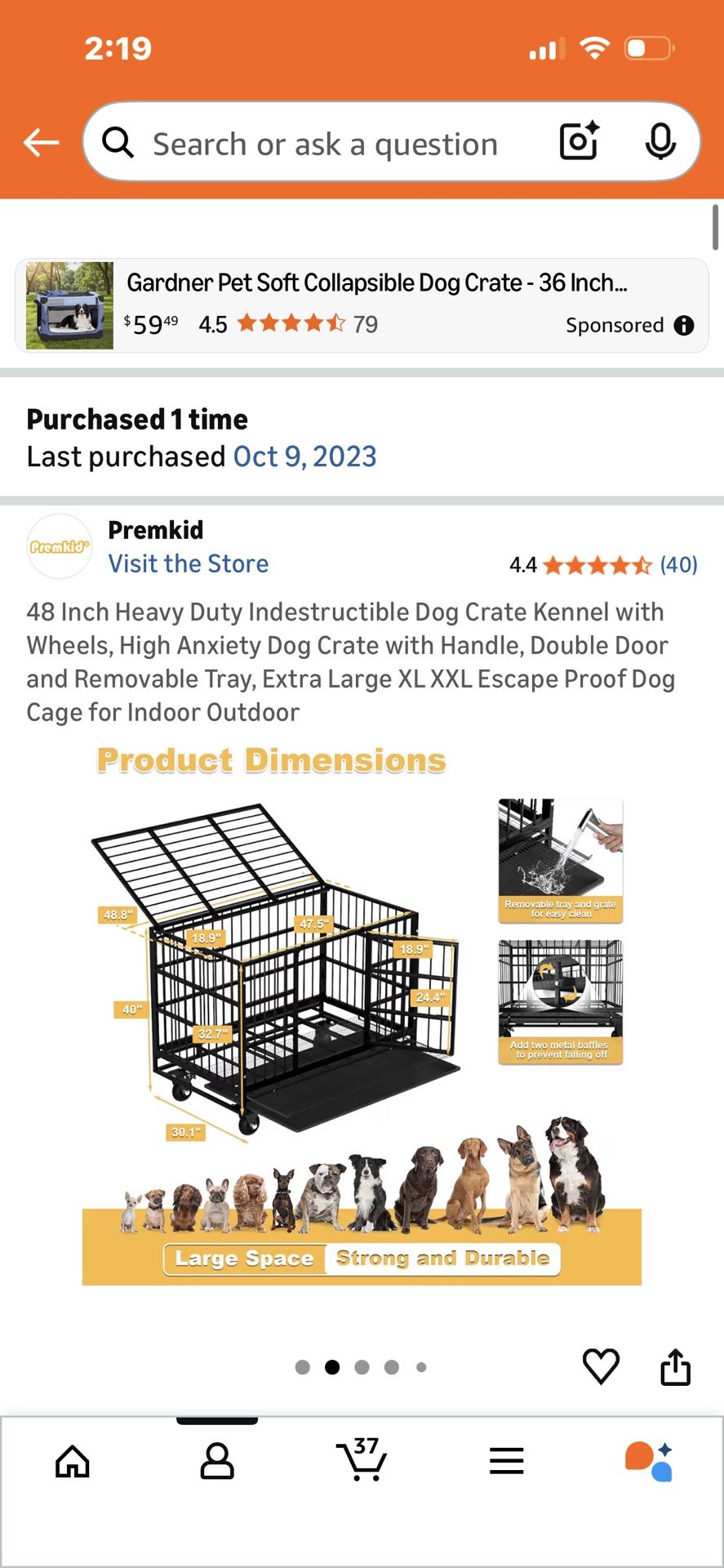 Dog Cage Used 