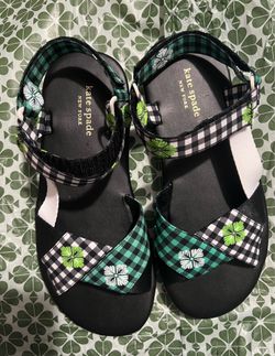 Kate Spade Dotty Gingham Platform Sandals size 71/2