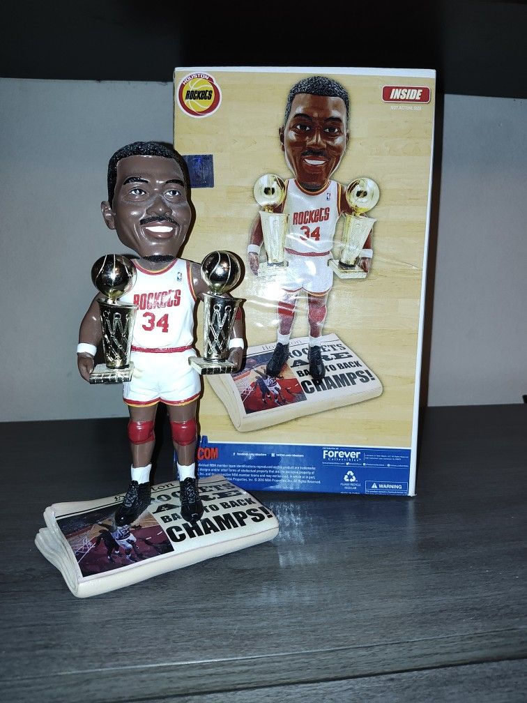 Hakeem Olajuwon FOCO Bobblehead Back 2 Back Champions (2 Trophies) #/500 Rare