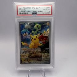 Pikachu Scarlet Violet Preorder Japanese Promo PSA 10 Card