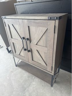 Farmhouse Storage Cabinet with Adjustable Shelf