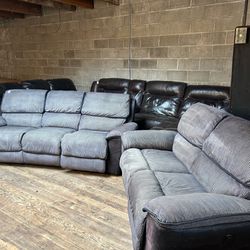 Grey Recliner Couch Set “WE DELIVER”