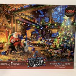 Santa Clause Christmas Puzzle With Lights 