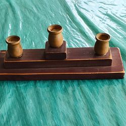Handcrafted wooden candle holder