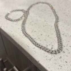 Moissanite Chain And Bracelet Combo