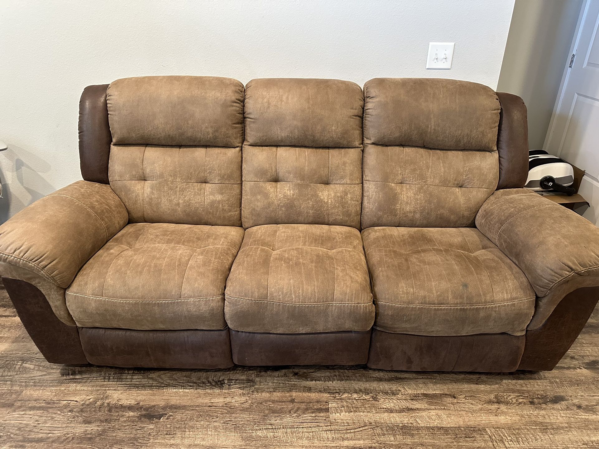 Electric Power Reclining Sofa, 3-Seater Sofa with USB Ports
