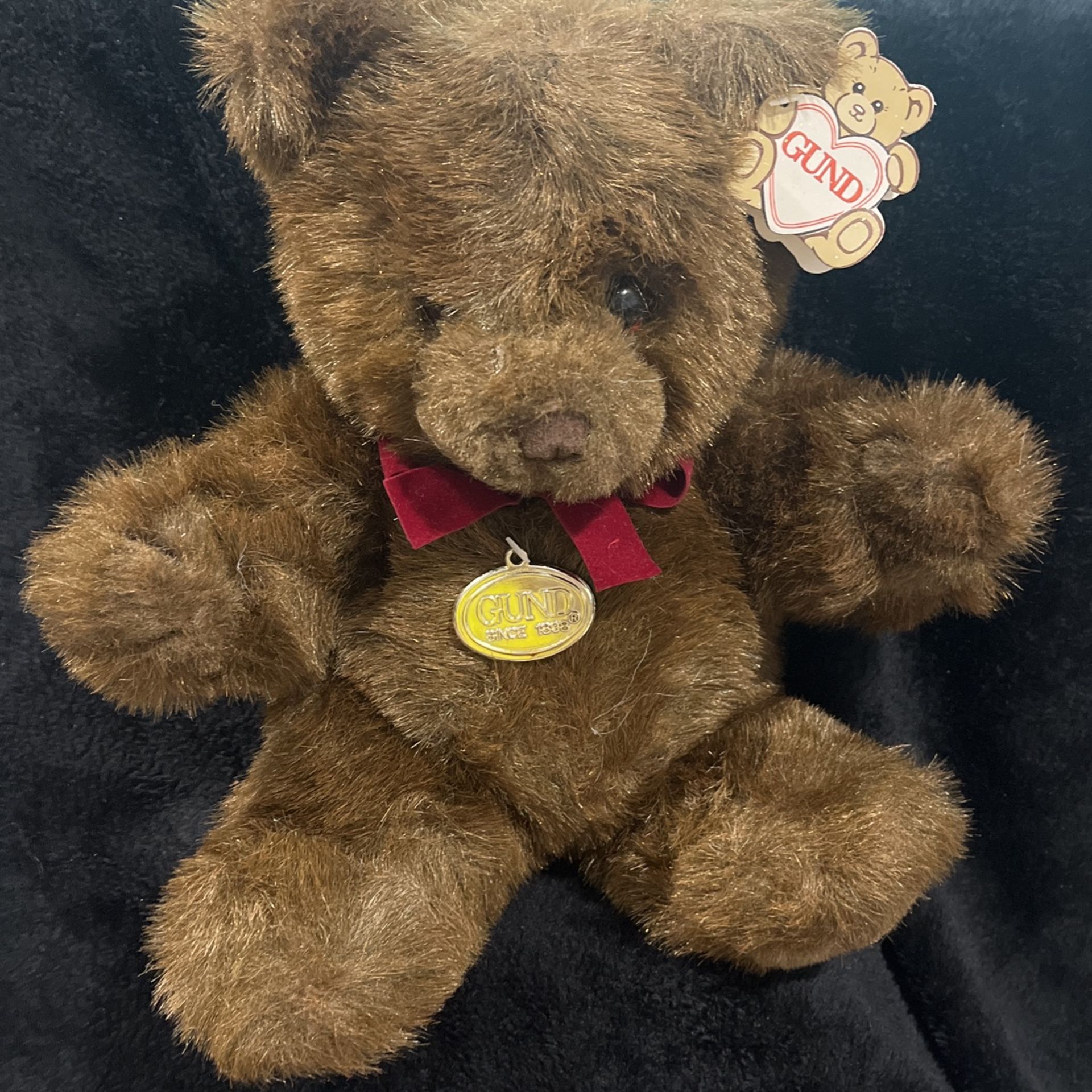 Vintage 1983 Gund Collectors Classic Closed Mouth Brown Bear 16” Stuffed Plush With Tags