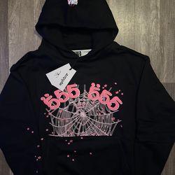Sp5der 555 Angel web hoodie black/pink medium