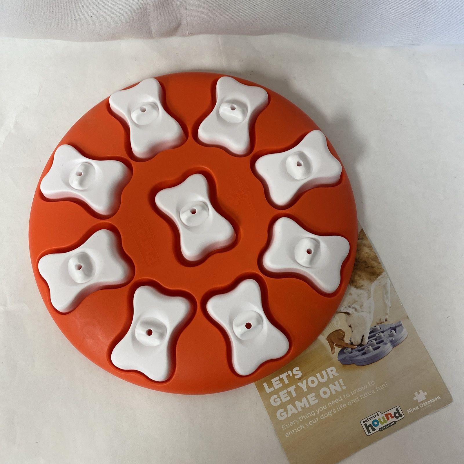 Outward Hound by Nina Ottosson Dog Smart Treat Puzzle Enrichment Toy, Level 1 Beginner, Orange