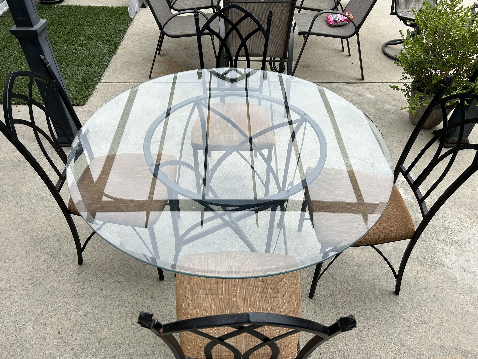 Glass Coffee Table With 4 Chairs