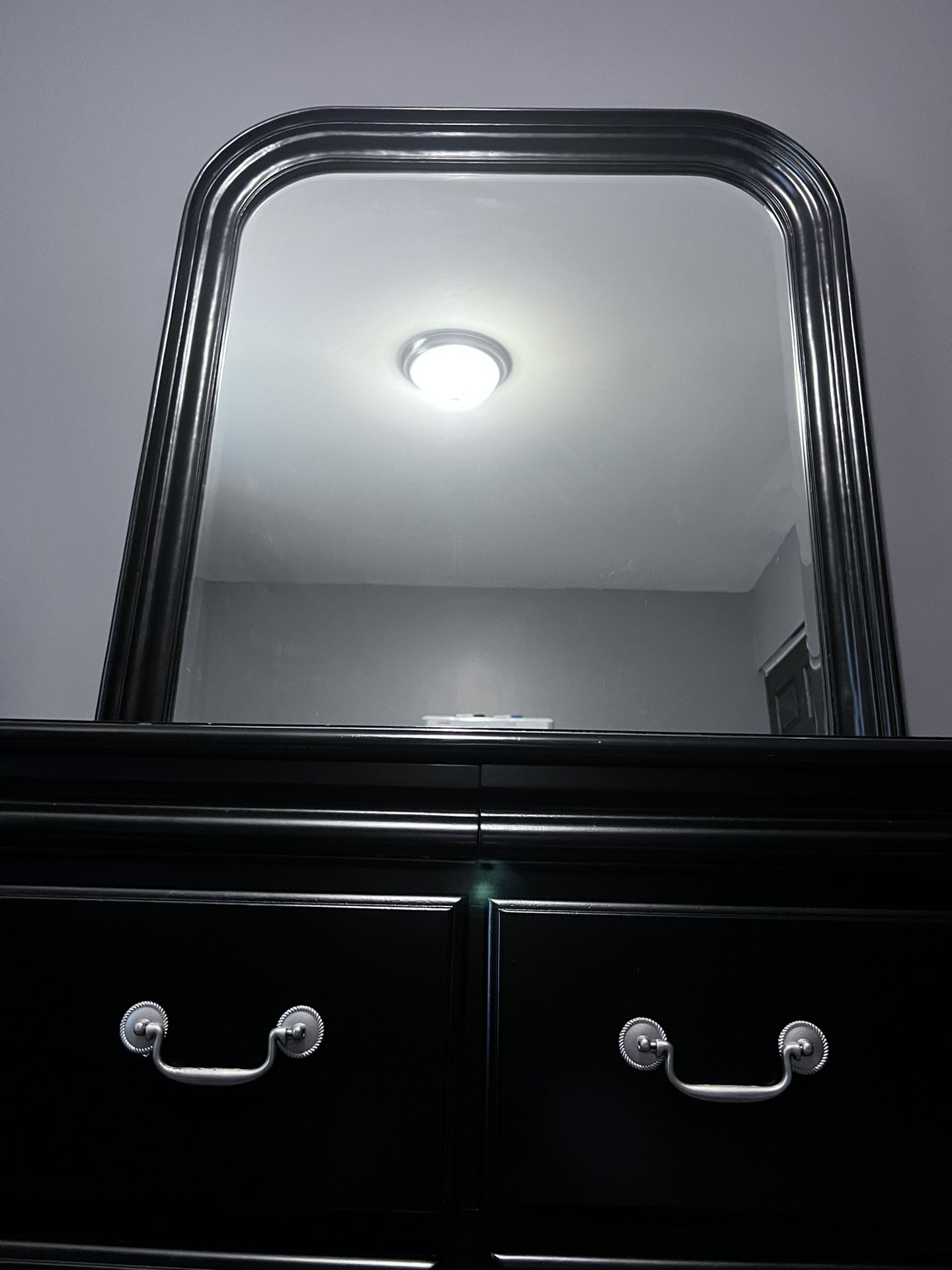 Black 6 Drawer Dresser with Mirror