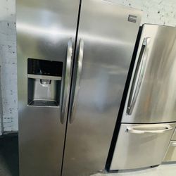 Frigidaire Gallery refrigerator 36X24X69 stainless steel with a receipt for a 60-day warranty