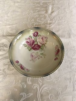 Bavarian Bone China Painted Roses Bowl