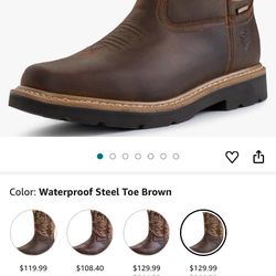 Work Boots Steel Toe Size 10