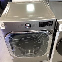 Lg Front Load Electric Washer in Black Chrome with TurboSteam™ Technology and Built-In Intelligence (AI Fabric Sensor / Smart Pairing™)