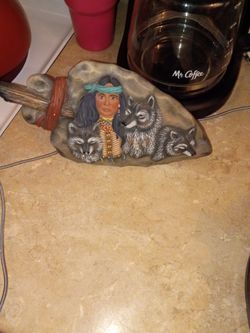 Native American Wolf Decorative Resin Figurine