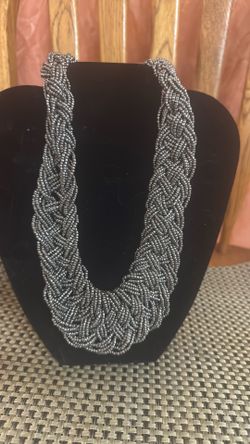 Wide Beaded Necklace Bohemian Style $22.00