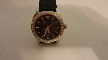 Emporio Armani custom 1.5ct diamond watch