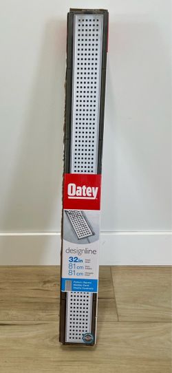 Oatey Designline 32 in. Stainless Steel Linear Shower Drain with Square Pattern Drain Cover