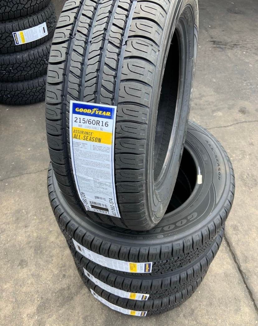 215/60/16 goodyear assurance all season new set of tires nuevo set de llantas