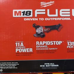 Milwaukee Grinder 4 1/2_5" Fuel Brushles.(tool Only)