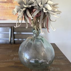 Extra Large Glass Vase and flowers.