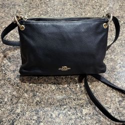 Coach Black Leather Crossbody Bag
