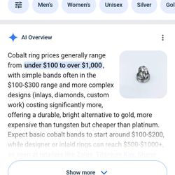 Men's Cobalt Luxury Ring And Necklace Bundle With Stones 