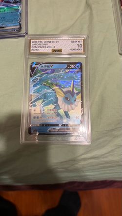 Vaporeon V AGS Graded GEM-MT 10 Pokemon Card